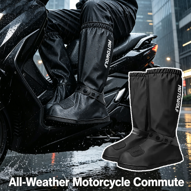 Cycling Commute In Rain - Outdoor commuting Tube Rain Shoe Covers