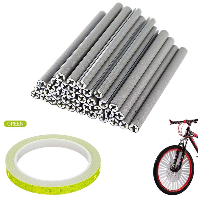 Spoke Reflector Set - Green Outline Bike Spoke Reflectors Set