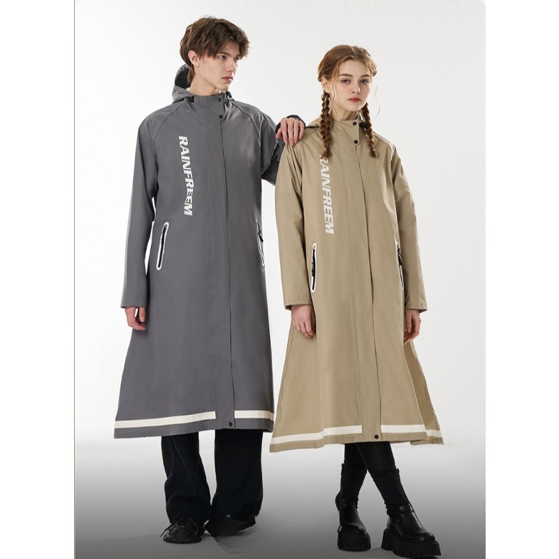 Cycling Commute In Rain - Oversize Single Long Style Raincoat Adult