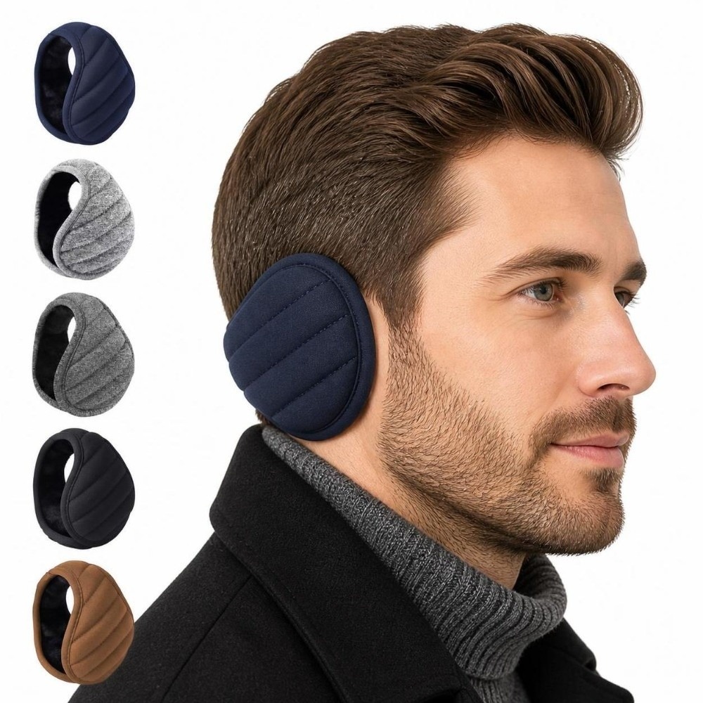 Winter Cycling Commute - Thick Lined Winter Earmuffs Lightweight Fold