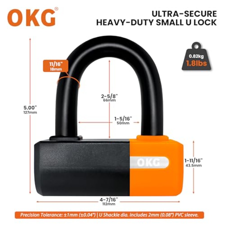 OKG Heavy Duty Small U Lock 18 - đánh giá và giá U Lock Heavy Duty