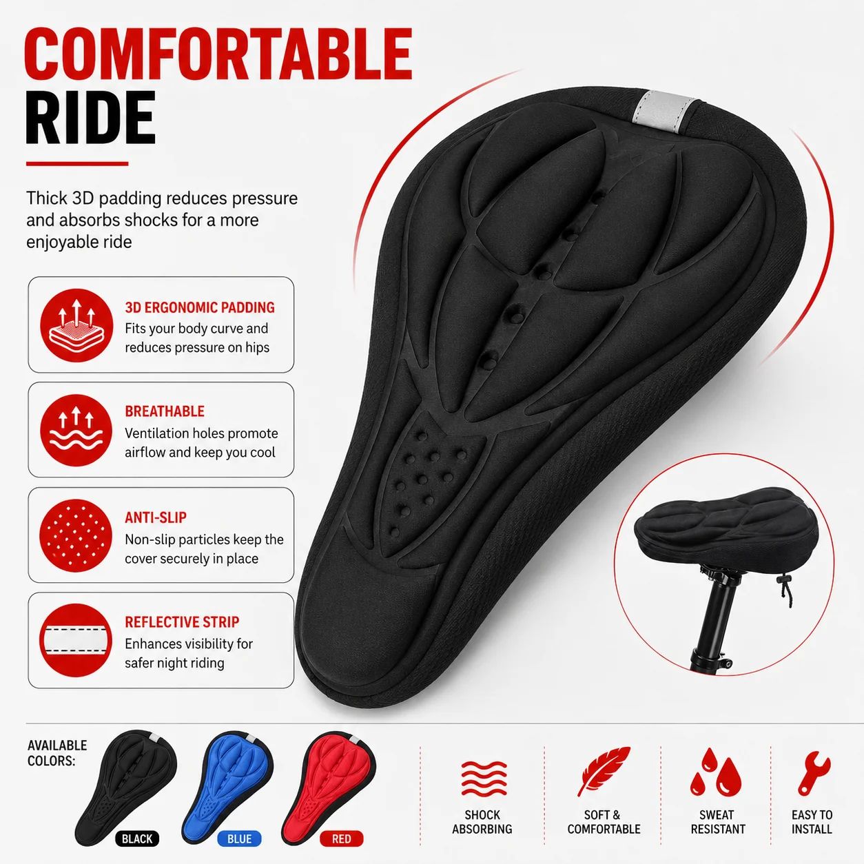 3D Soft Foam Padded Bicycle Sa - đánh giá và giá Commuting By Bike