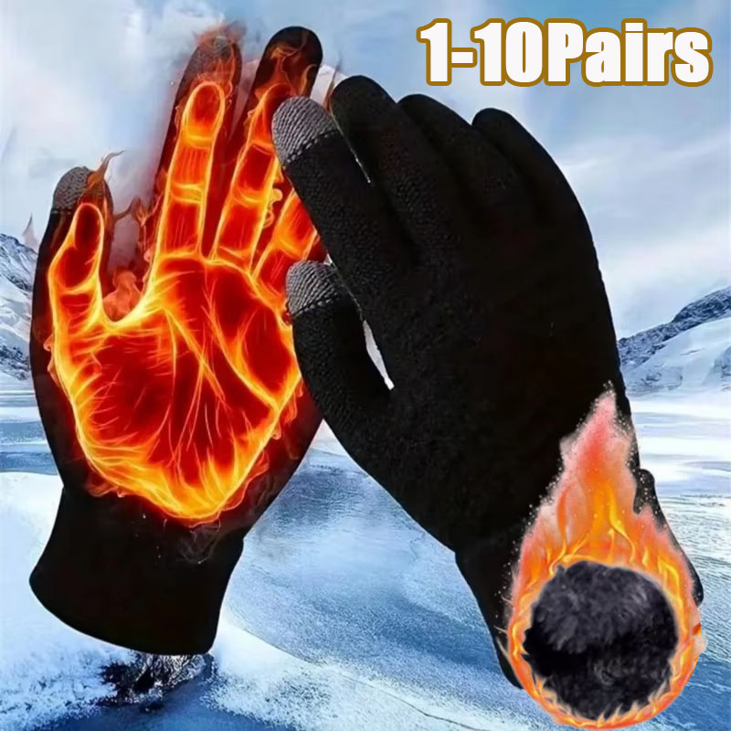 1-10Pairs Thick Knit Touchscre - đánh giá và giá Winter Cycling Commute
